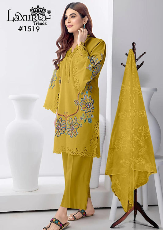 1519 Yellow Laxuria Trendz Simmer Pakistani Readymade Suits