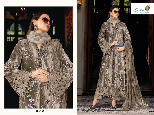 1521-A Maria B Luxe Hit Coad Vol 1 Saniya Trendz Rayon Cotton Pakistani Salwar Suits