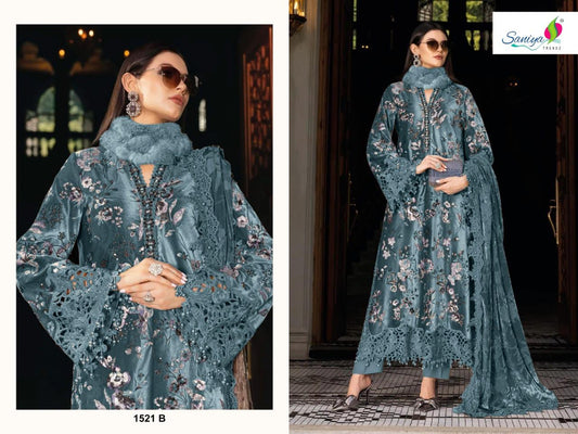 1521-B Maria B Luxe Hit Coad Vol 1 Saniya Trendz Rayon Cotton Pakistani Salwar Suits