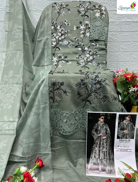 1521-D Maria B Luxe Hit Coad Vol 1 Saniya Trendz Rayon Cotton Pakistani Salwar Suits