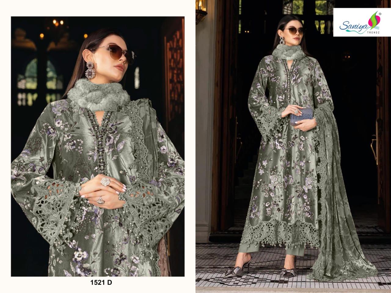 1521-D Maria B Luxe Hit Coad Vol 1 Saniya Trendz Rayon Cotton Pakistani Salwar Suits