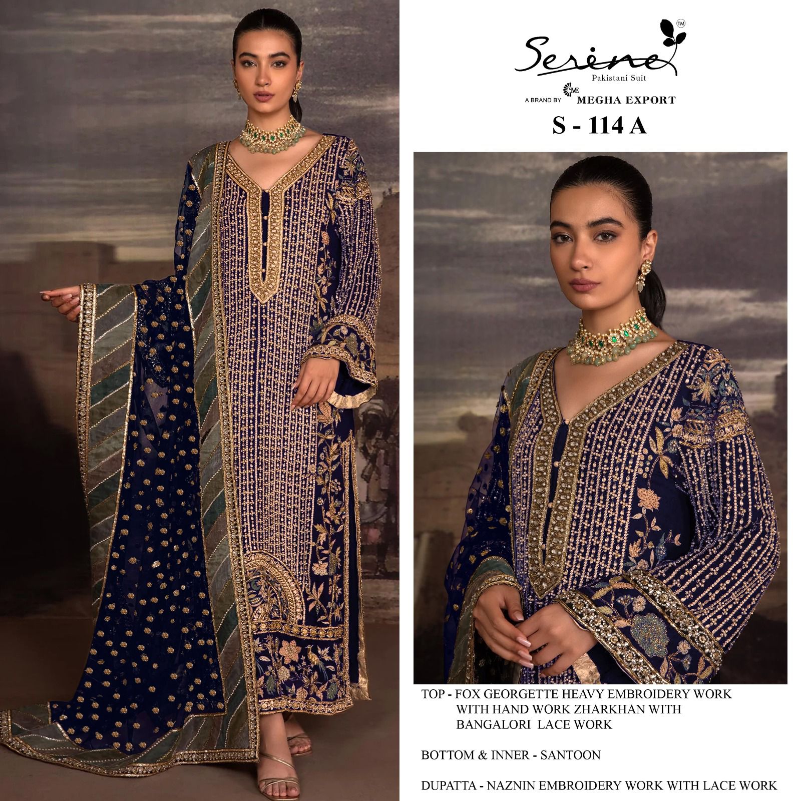 S-114-A Serine Pakistani Salwar Suits