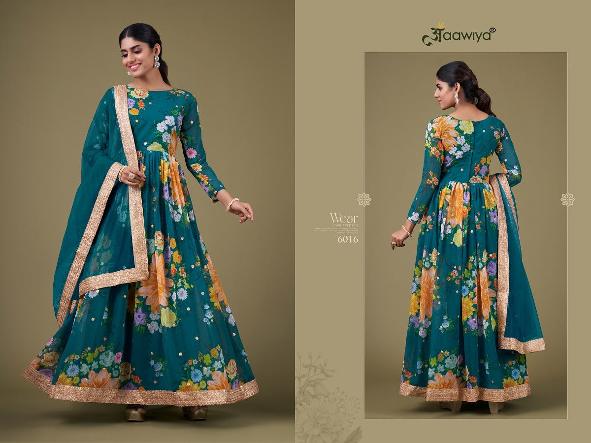 6016 Floral Vol 1 Aawiya Readymade Suits