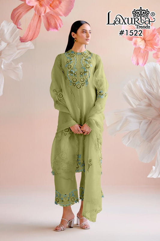 1522 Pista Laxuria Trendz Crunchy Pakistani Readymade Suits