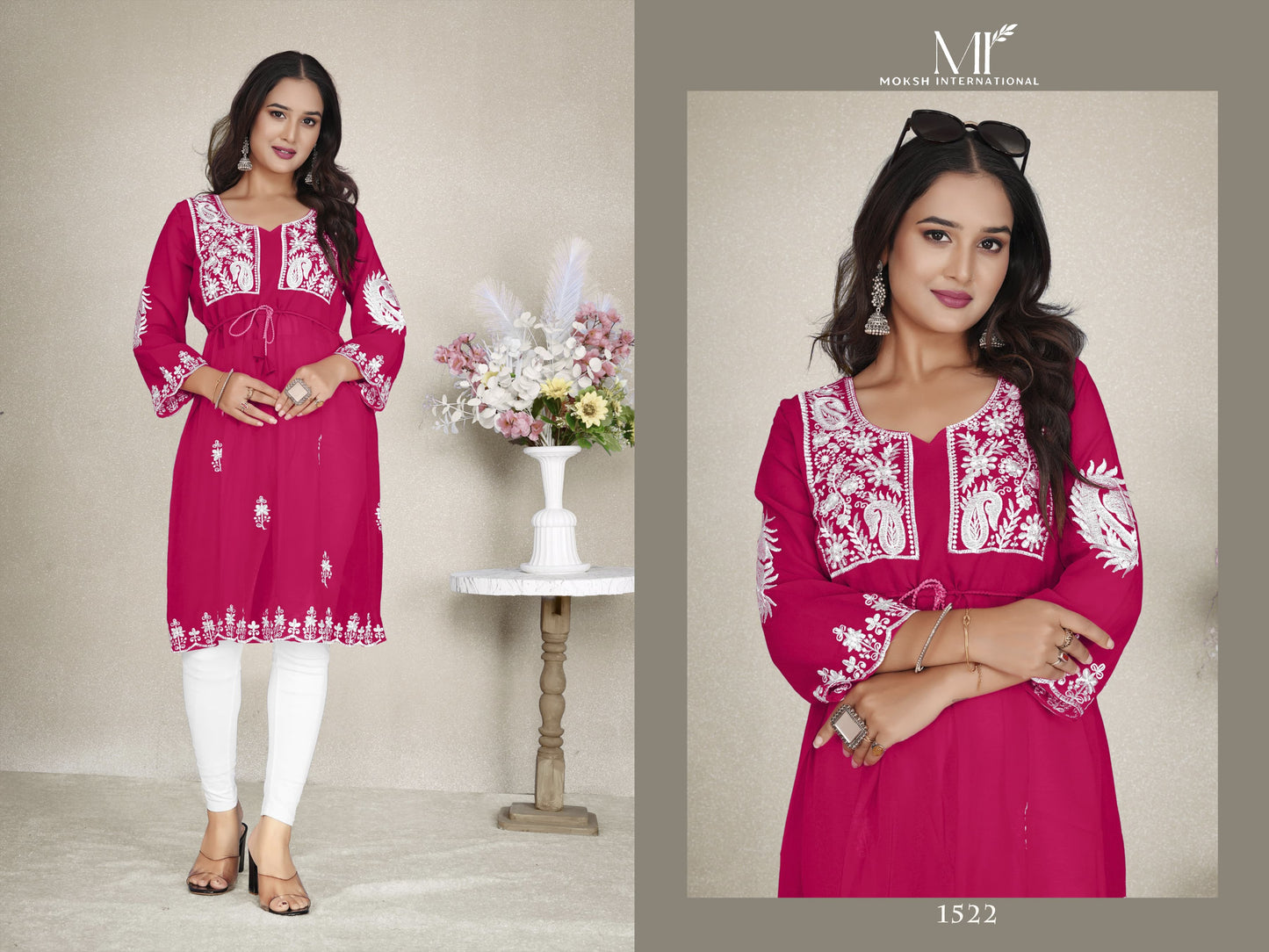 1522 Western Vol 1 Moksh Georgette Kurti