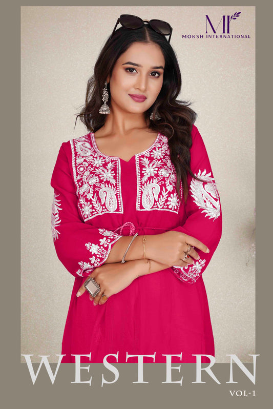 1522 Western Vol 1 Moksh Georgette Kurti