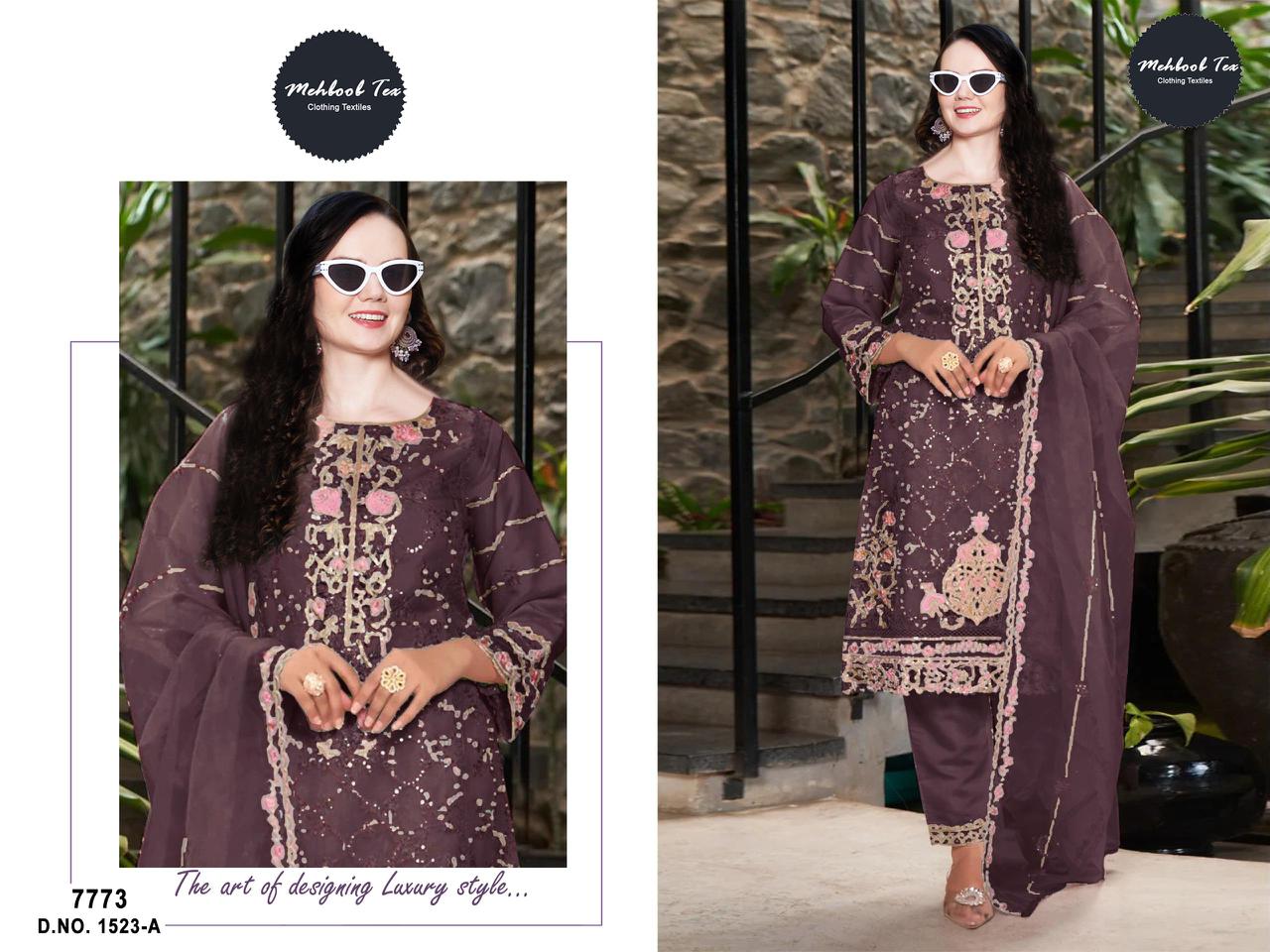 1523A Mehboob Tex Handwork Pakistani Salwar Suits