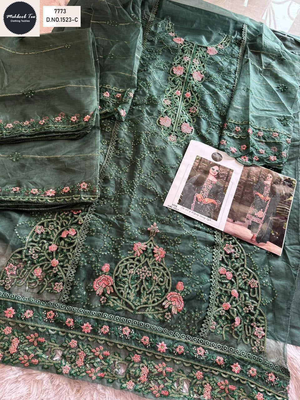 1523C Mehboob Tex Handwork Pakistani Salwar Suits