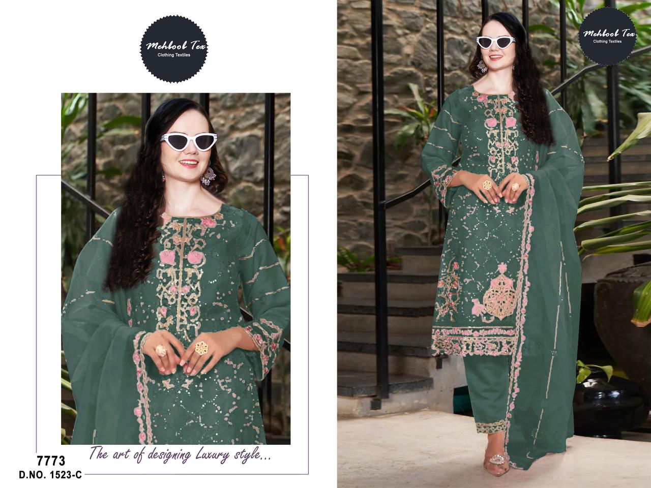 1523C Mehboob Tex Handwork Pakistani Salwar Suits