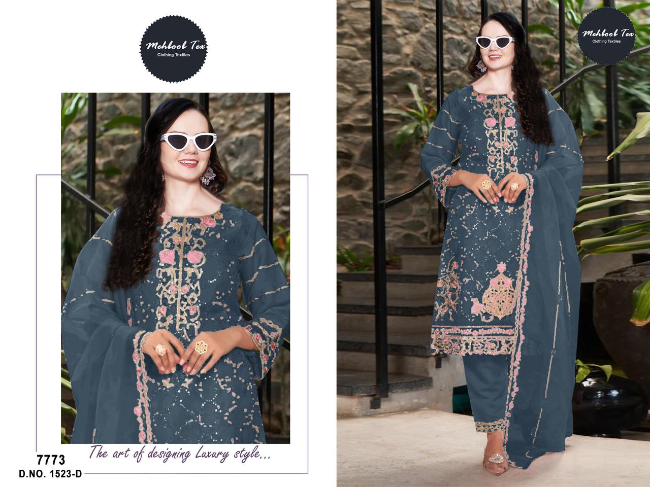 1523D Mehboob Tex Handwork Pakistani Salwar Suits