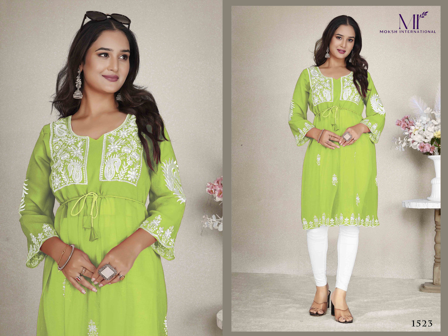 1523 Western Vol 1 Moksh Georgette Kurti