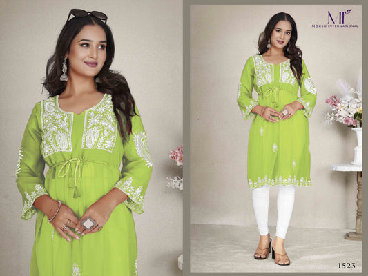 1523 Western Vol 1 Moksh Georgette Kurti
