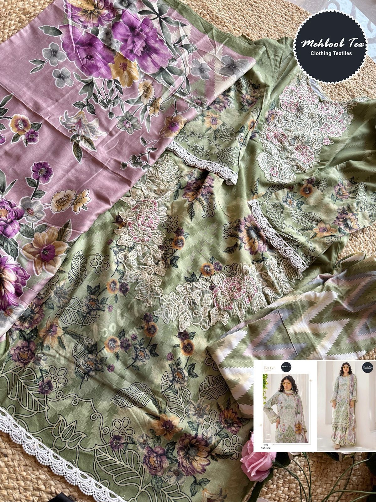 1524 Adan Libas Lawn Collection Mehboob Tex Print Pakistani Salwar Suits