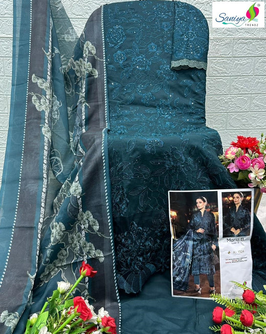 1524 Saniya Trendz Rayon Cotton Pakistani Salwar Suits