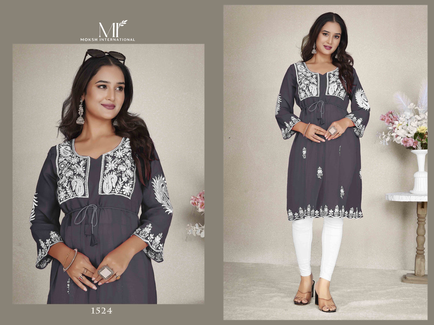 1524 Western Vol 1 Moksh Georgette Kurti
