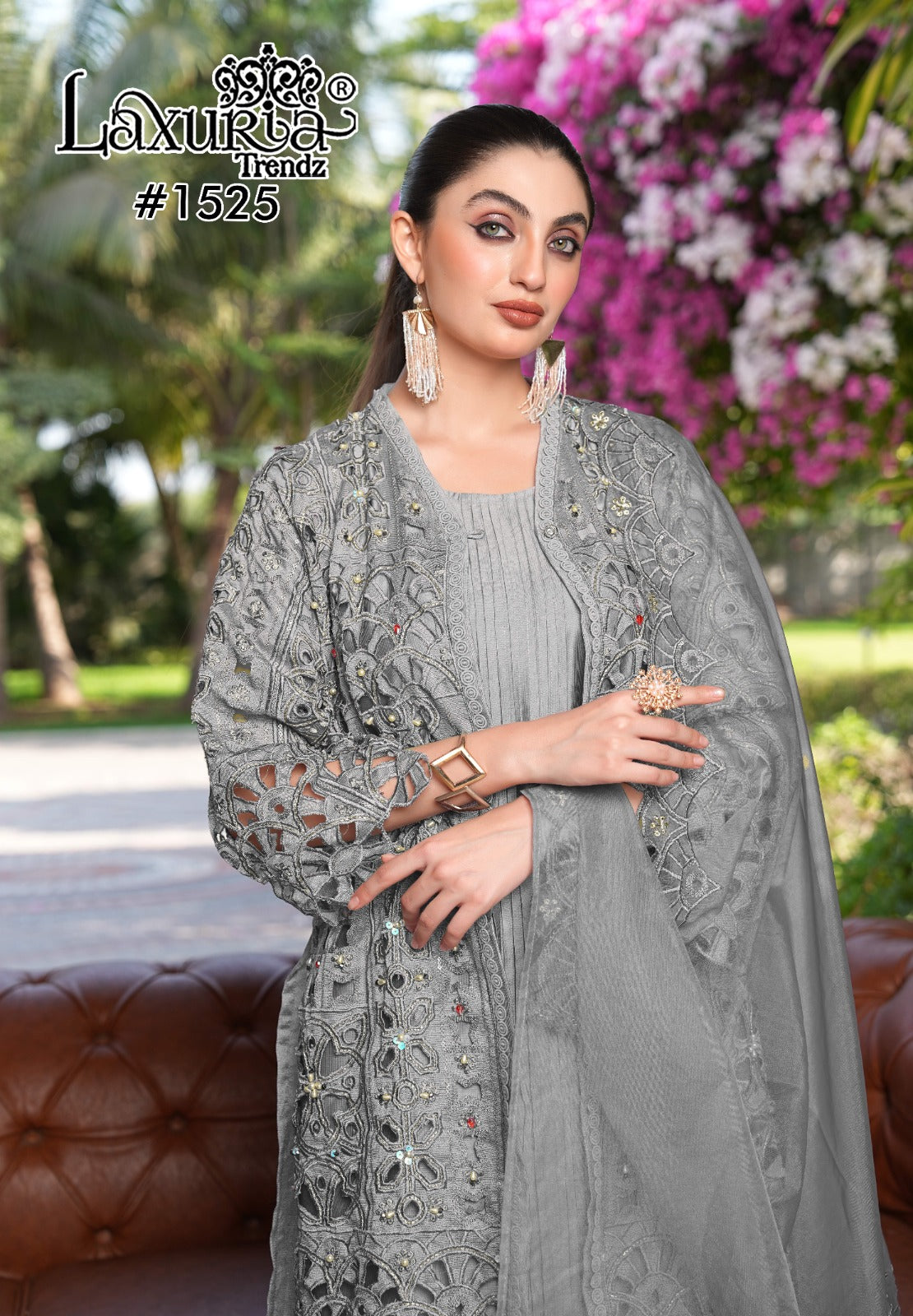 1525 Blue Laxuria Trendz Vichitra Pakistani Readymade Suits