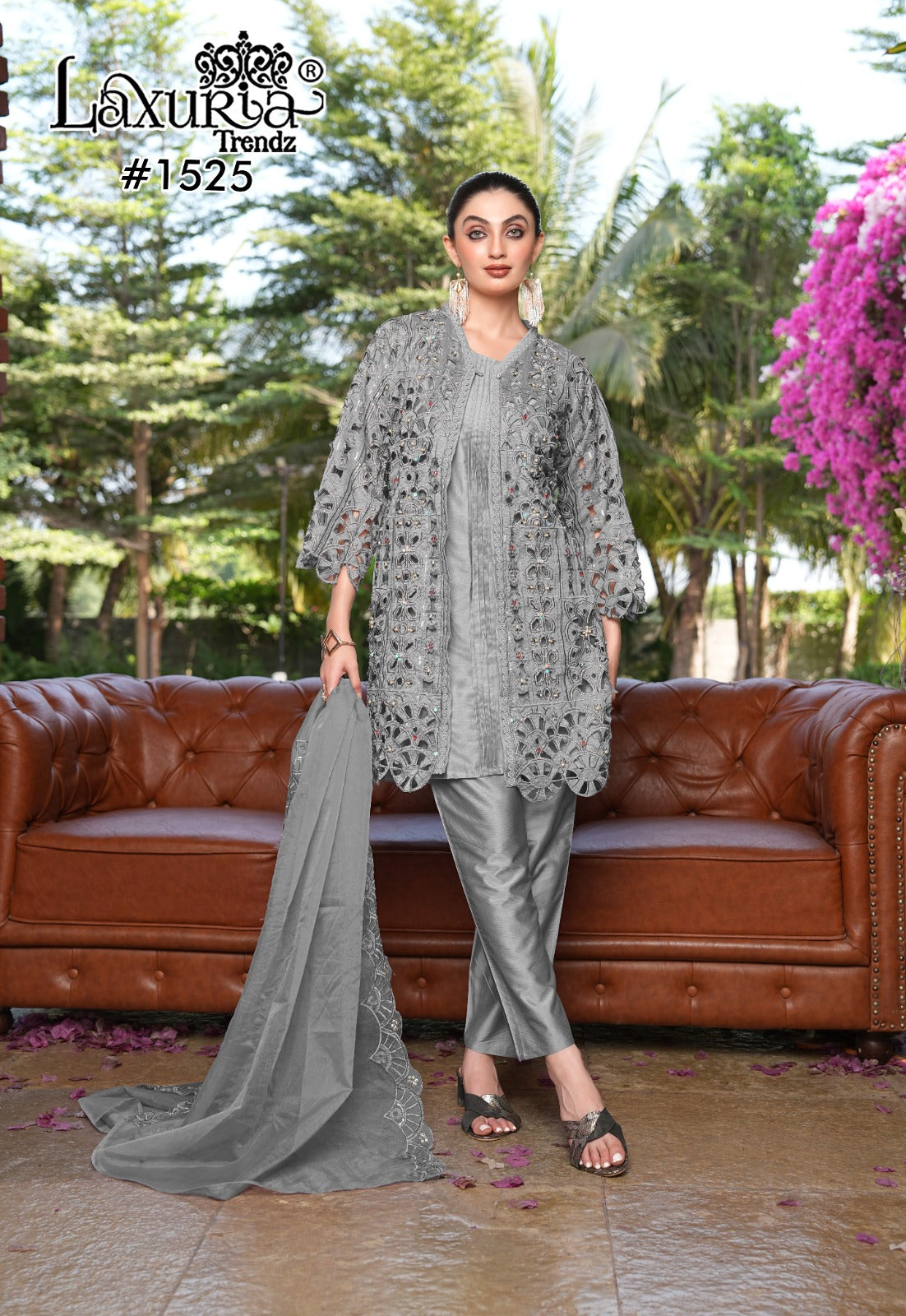 1525 Blue Laxuria Trendz Vichitra Pakistani Readymade Suits