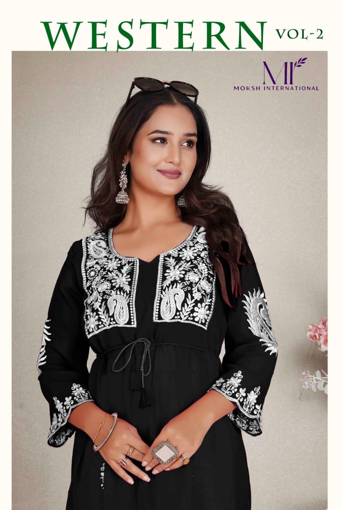 1526 Western Vol 2 Moksh Georgette Kurti