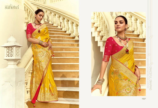 1527 Alankar Kimora Sunehri Dola Silk Sarees