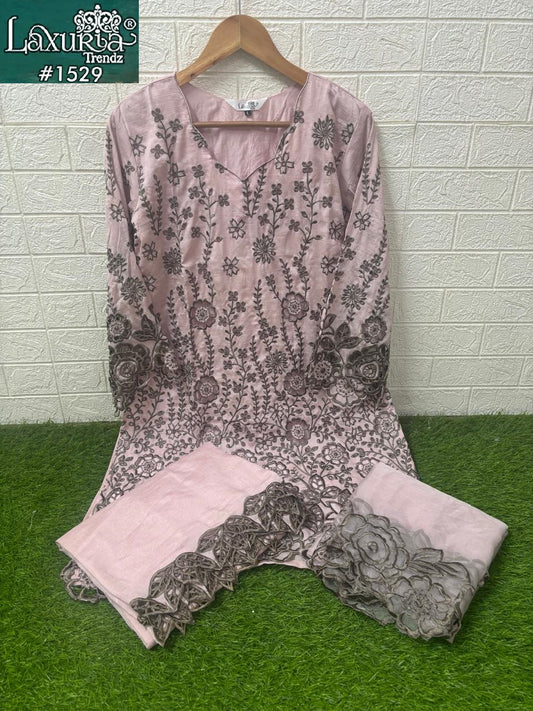 1529 Blush Pink Laxuria Trendz Vichitra Pakistani Readymade Suits