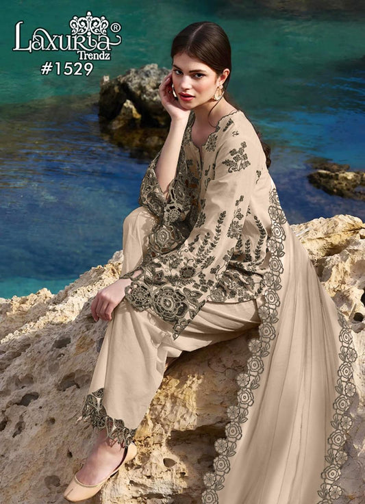 1529 Cream Laxuria Trendz Vichitra Pakistani Readymade Suits