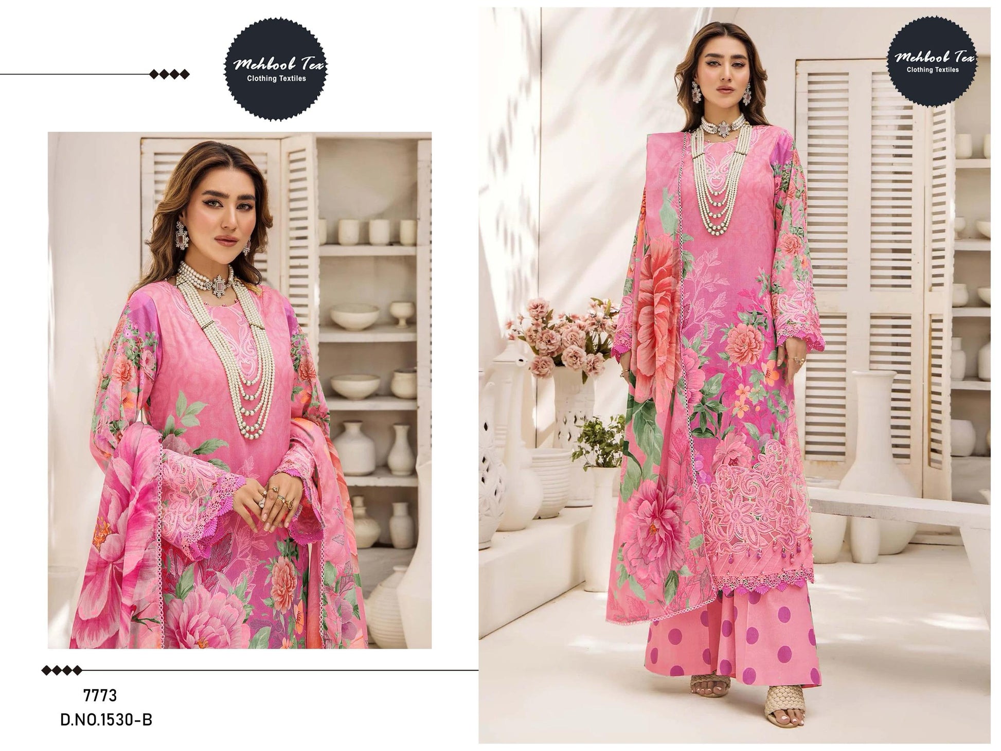 1530 B Mehboob Tex Printed Pakistani Patch Suits