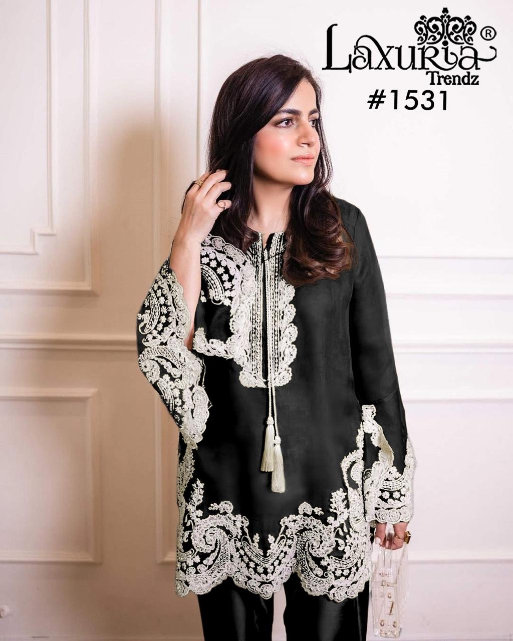 1531 Black Laxuria Trendz Vichitra Pakistani Readymade Suits