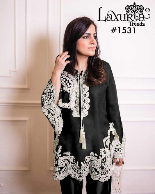 1531 Black Laxuria Trendz Vichitra Pakistani Readymade Suits