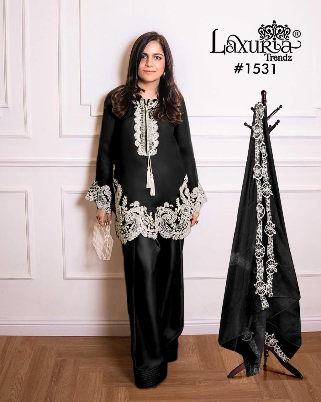 1531 Black Laxuria Trendz Vichitra Pakistani Readymade Suits