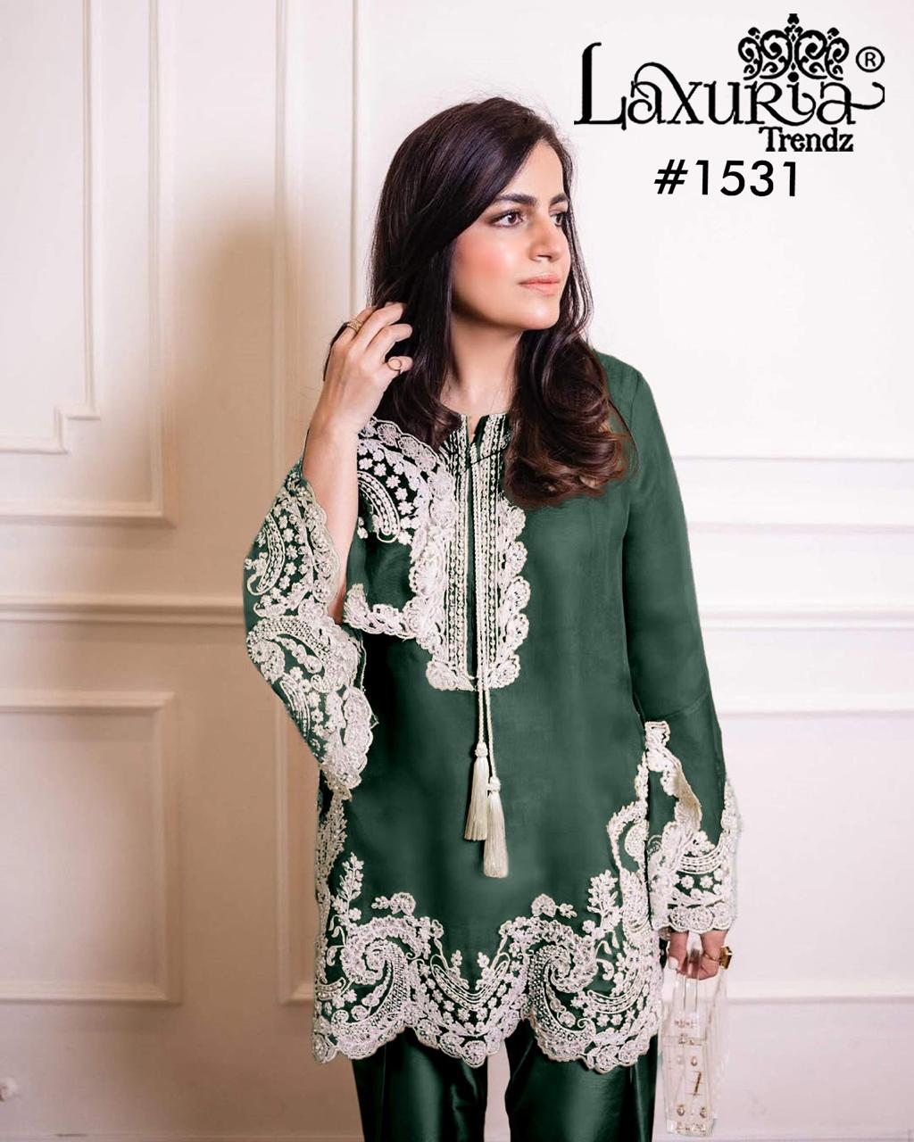 1531 Dark Green Laxuria Trendz Vichitra Pakistani Readymade Suits