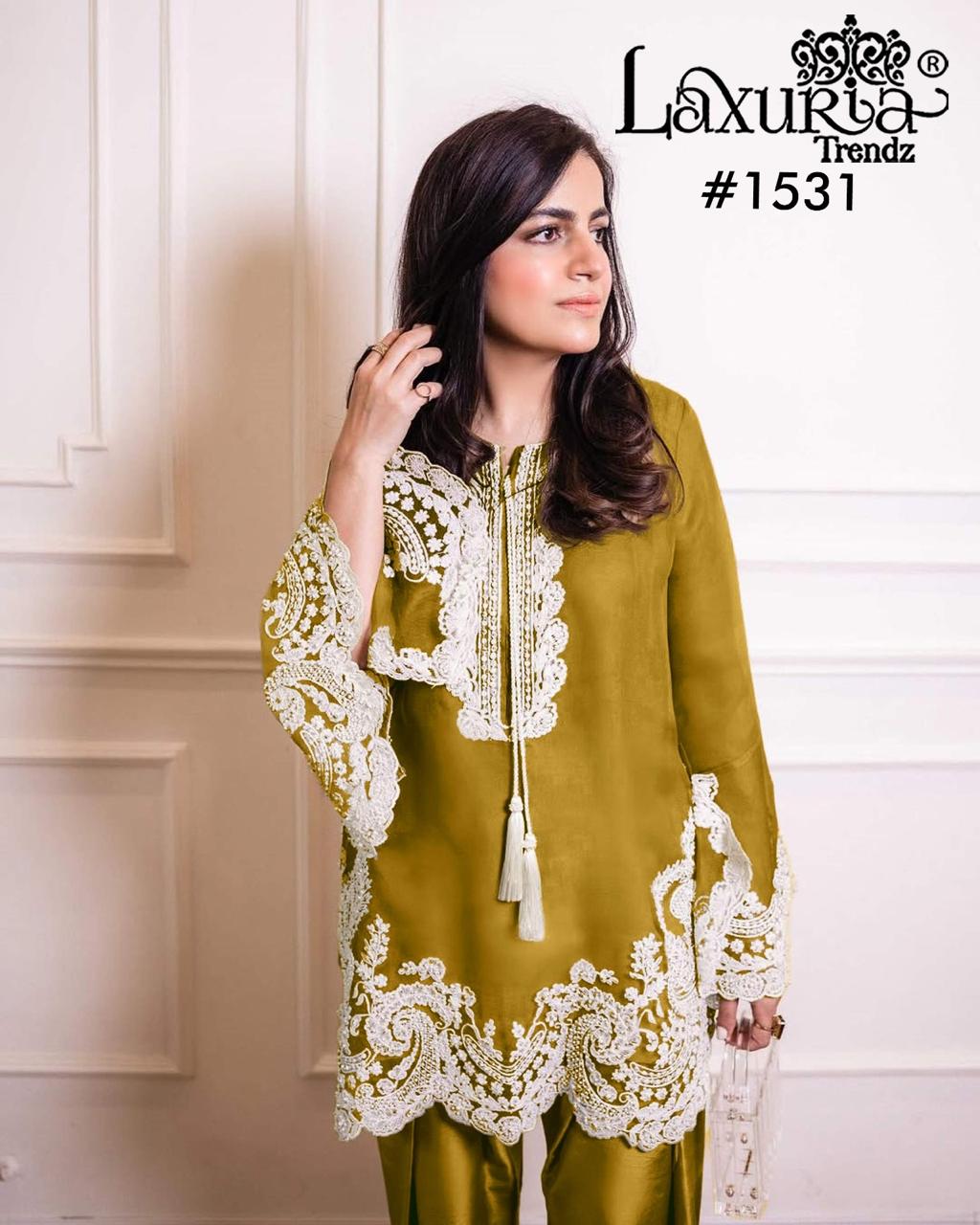 1531 Mustard Laxuria Trendz Vichitra Pakistani Readymade Suits