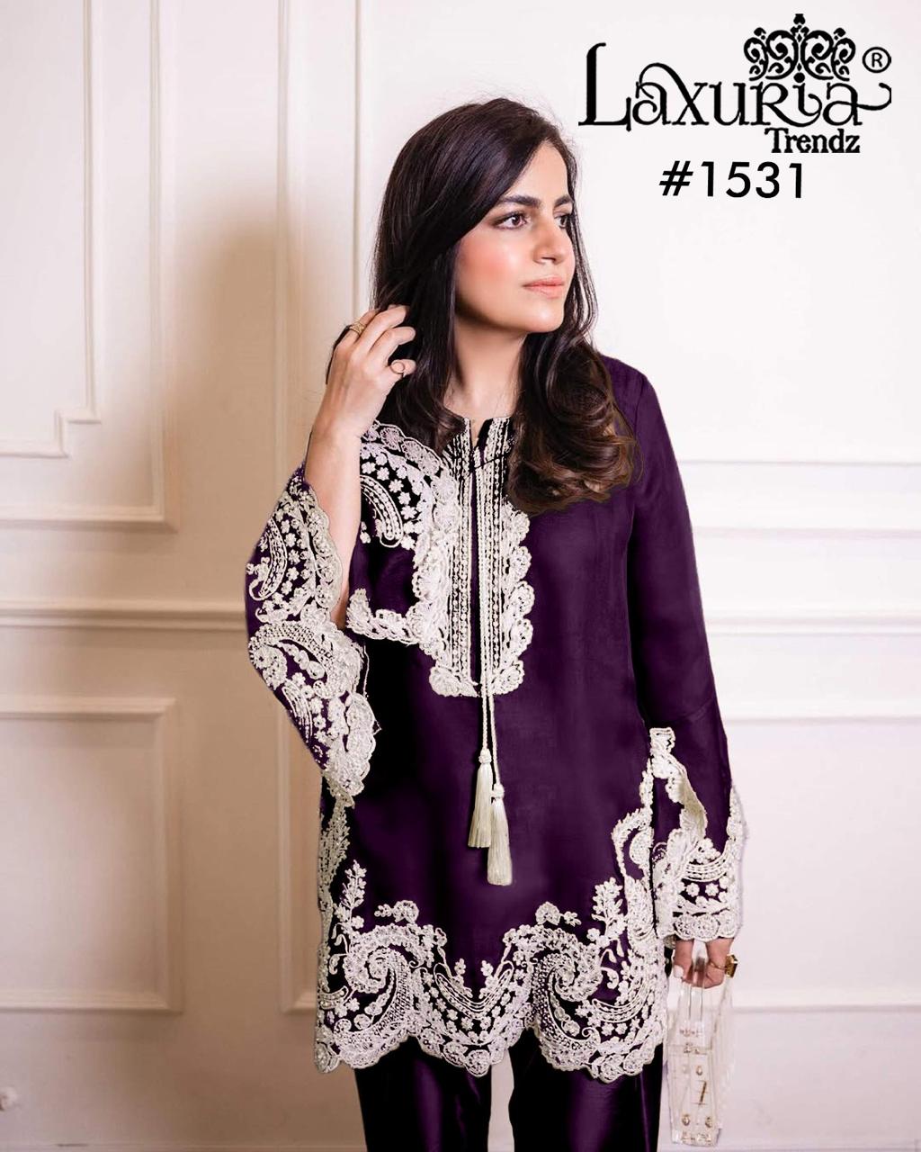 1531 Purple Laxuria Trendz Vichitra Pakistani Readymade Suits
