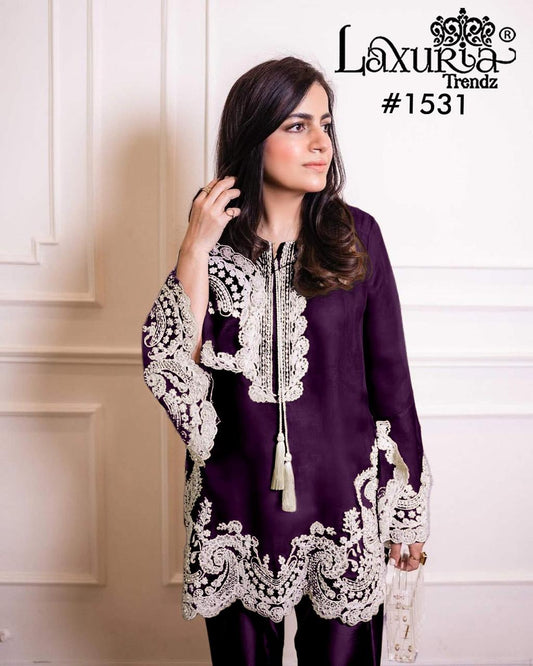 1531 Purple Laxuria Trendz Vichitra Pakistani Readymade Suits