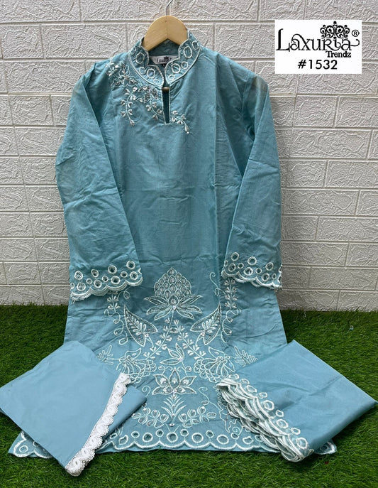 1532 Blue Laxuria Trendz Embroidery Pakistani Readymade Suits