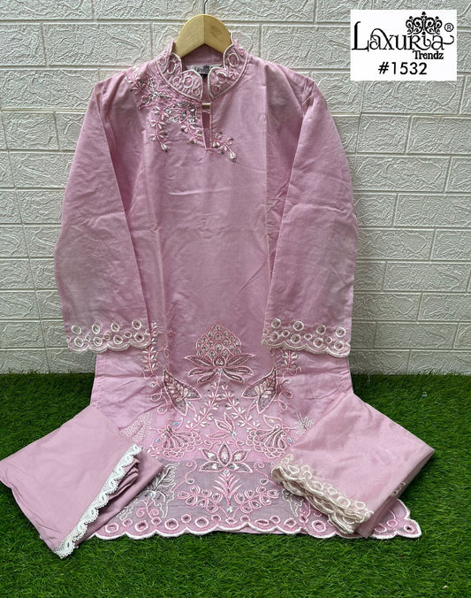 1532 Pink Laxuria Trendz Embroidery Pakistani Readymade Suits