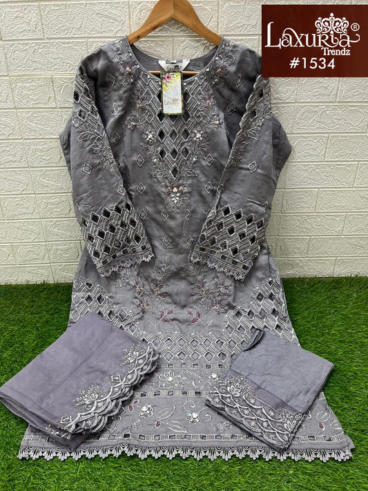 1534 Light Purple Laxuria Trendz Vichitra Pakistani Readymade Suits