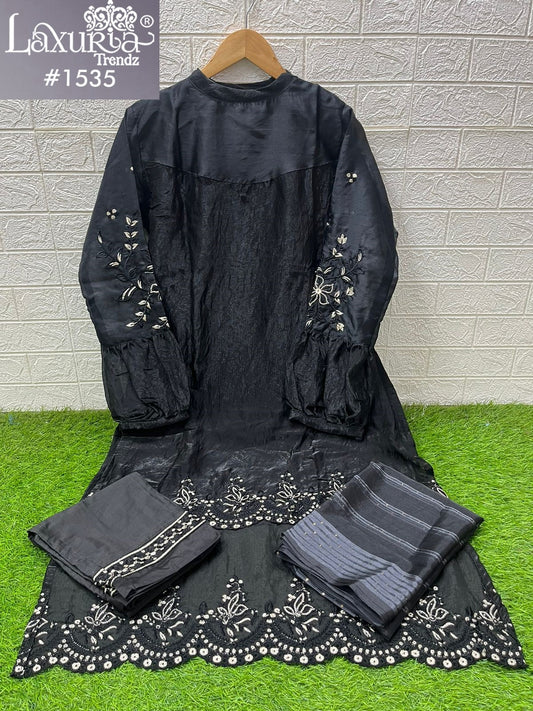 1535 Black Laxuria Trendz Embroidery Pakistani Readymade Suits