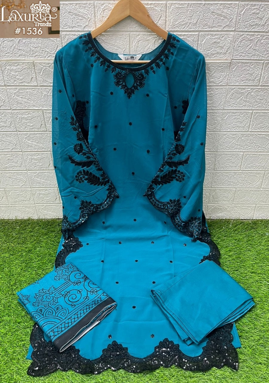 1536 Valley Green Laxuria Trendz Georgette Pakistani Readymade Suits