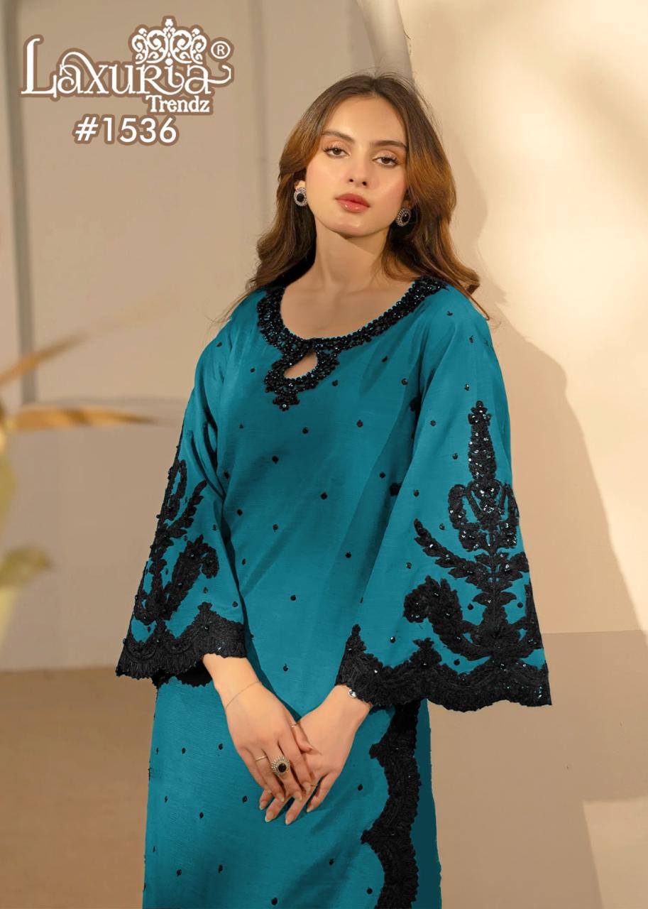 1536 Valley Green Laxuria Trendz Georgette Pakistani Readymade Suits