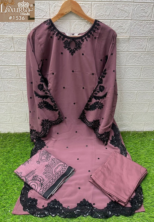 1536 Wine Laxuria Trendz Georgette Pakistani Readymade Suits