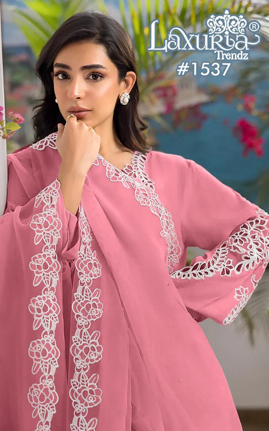 1537 Pink Laxuria Trendz Jam Satin Pakistani Readymade Suits