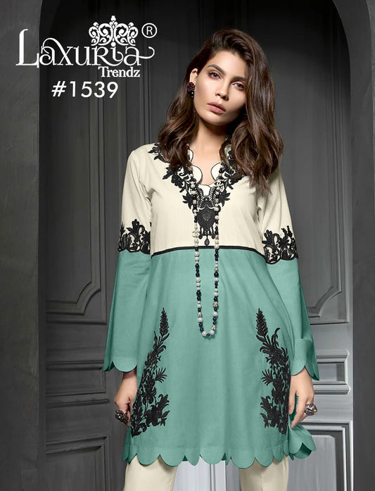 1539 Mint Green Laxuria Trendz Jam Satin Pakistani Readymade Suits