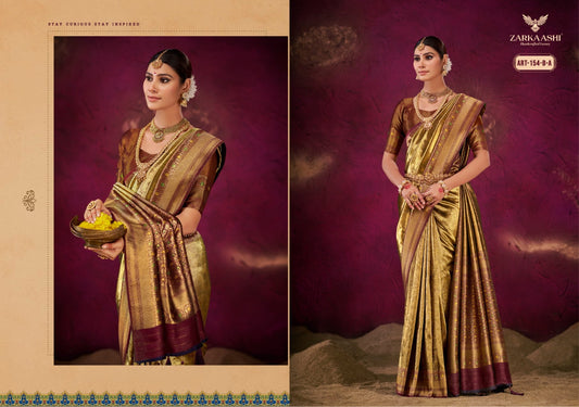 154-B-A Kanchi Patti Vol 1 Zarkaashi Katan Silk Sarees