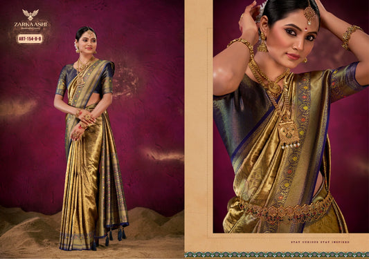 154-B-B Kanchi Patti Vol 1 Zarkaashi Katan Silk Sarees