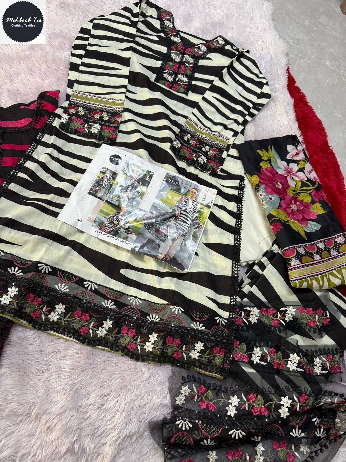 1540 Elaf Premium Collection Mehboob Tex Pure Cotton Pakistani Patch Suits