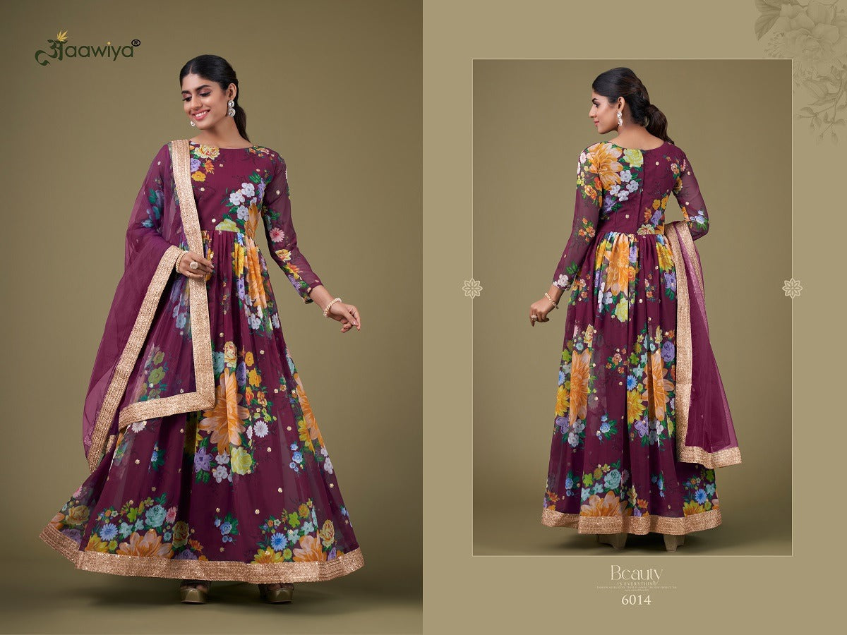 6014 Floral Vol 1 Aawiya Readymade Suits