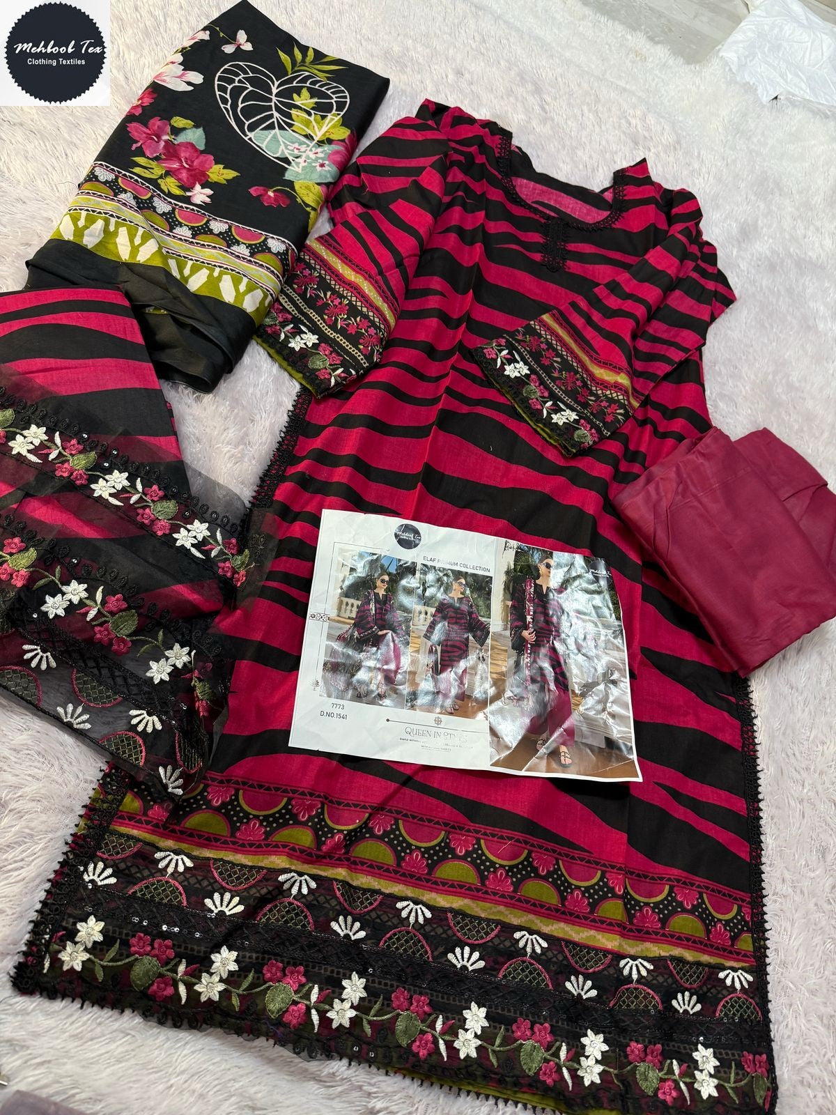 1541 Elaf Premium Collection Mehboob Tex Pure Cotton Pakistani Patch Suits