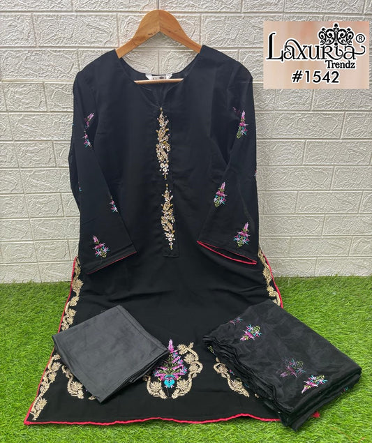 1542 Black Laxuria Trendz Georgette Pakistani Readymade Suits