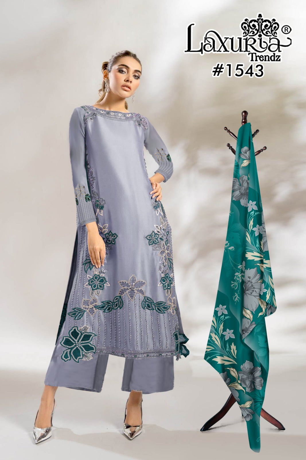 1543 Laxuria Trendz Viscose Silk Pakistani Readymade Suits