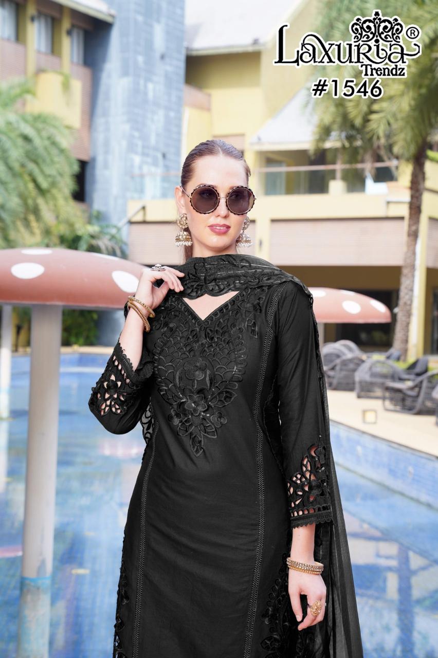 1546 Black Laxuria Trendz Cambric Pakistani Readymade Suits